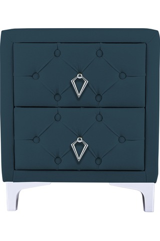 Ruby 2 Çekmeceli Komodin- Silver Model Kapitoneli Yatak Odası Iki Çekmeceli Komodin&şifonyer Modeli Mavi