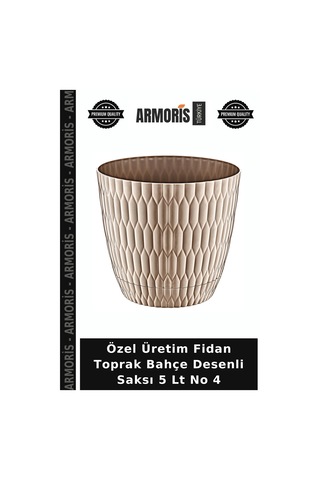 Özel Üretim Fidan Toprak Bahçe Desenli Saksı 5 Lt No 4