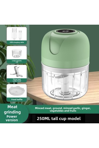 Dianziye Küçük Boylu Kablosuz Elektrikli Sarımsak Dilimleyici - 250ml Yeşil, Ev Ve Profesyonel Mutfak Aleti, Hızlı Ve Kolay Kullanım Siyah