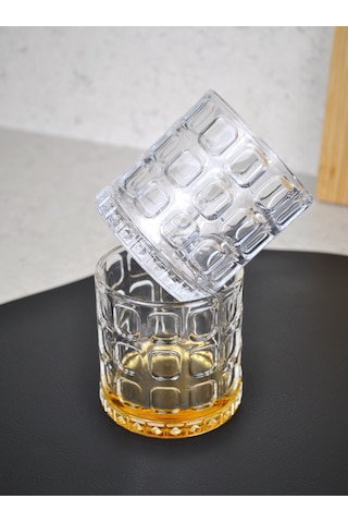 2'li Cam Şeffaf Viski Bardağı Kokteyl Bardak-400 Ml Pencere Detay