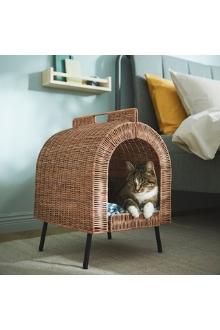 Ikea Utsadd Kedi Evi, Rattan, 36x42x53 Cm Çok Renkli