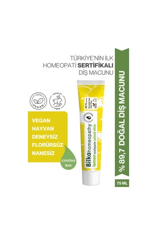 Homeopati Diş Macunu Natural White Limonlu