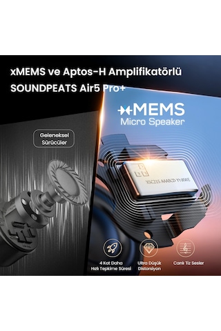 Soundpeats Air5 Pro + Hi-res Ldac Hybrid Anc Tws Bluetooth 5.4 Kulak İçi Kulaklık