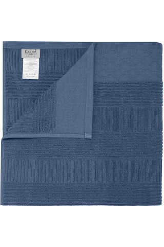 Pamuk Tekli Havlu Jakarlı Karna Home Ruma - 50 X 90 İndigo