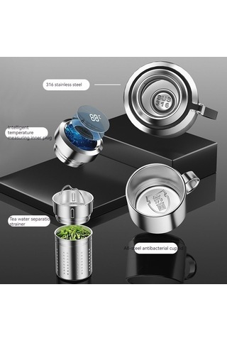 Dinosaurs Outdoors 1500 Ml. Paslanmaz Çelik Termos - Gümüş Altın