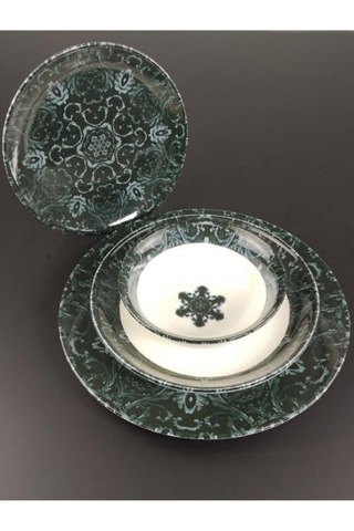 Cooker Dijital Baskılı 24 Parça Porselen Yemek Takımı CKR4021