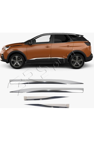 Peugeot 3008 Uyumlu 2016-2023 Krom Yan Kapı Çıtası 4 Parça Paslanmaz Çelik