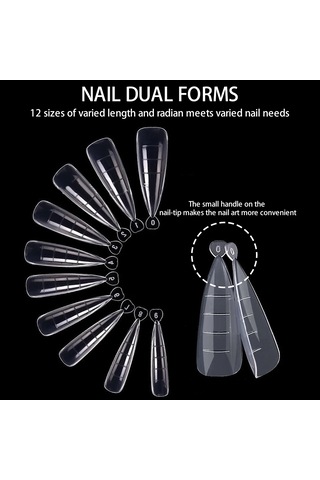 Reedark 132 Parça Tırnak Uzatma Seti: 120 Adet Farklı Boy Tırnak Formu, 10 Adet Tırnak Klembi, 1 Adet Çift Uçlu Fırça Ve 1 Adet Tırnak File