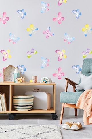 Renkli Kelebekler Temalı 20 Parça Çocuk Ve Bebek Odası Dekoratif Duvar Sticker Seti Figür 2