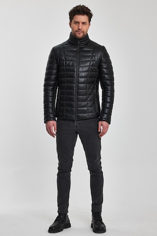 Dennis Siyah Deri Mont 001