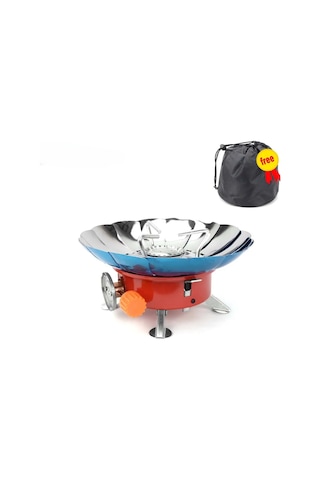 Zilinn 2800w Rüzgar Geçirmez Taşınabilir Açık Soba Kamp Gaz Sobası Piknik Brülörü Yürüyüş İçin Saklama Çantası İle Kırmızı