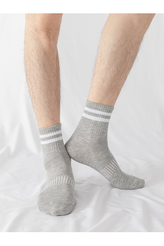 Bgk Unisex 6 Çift Düz Siyah Beyaz Tenis Çorap Beyaz