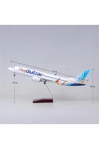 1/85 Ölçekli Boeing 737 Max Fly Dubai 47 Cm Model Uçak Maketi