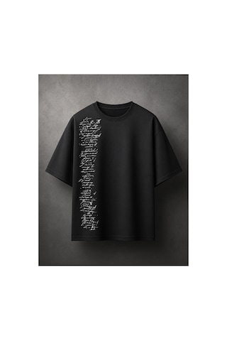 Yolo Street Oversize Siyah Tişört Unisex Pamuk Premium Baskılı Streetwear T-shirt Siyah