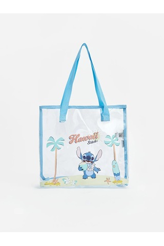 Lc Waikiki Mavi Stitch Baskılı Kız Çocuk Plaj Çantası