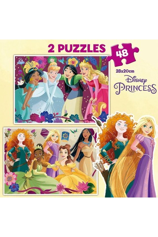 Educa 4-6 Yaş 2x48 Parça Disney Princess Prensesler Puzzle - Kız Çocuk Karton Puzzle 1 Adet