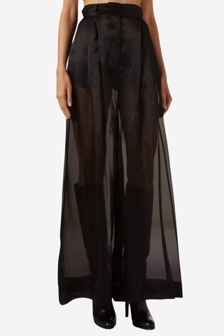 A.w.a.k.e. Mode Organza Sheer Geniş Paça Pantolon Siyah