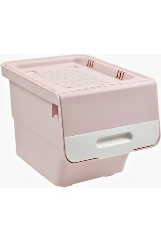 Geseus Motek Organızer Tekerlekli Eşya Ve Erzak Kutusu 3x12 Lt-Mt07 Pembe+Beyaz