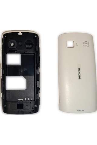 Nokia N500 Kasa Kapak Tuş Takımı N500 Uyumlu Beyaz Renk Orta Kasa