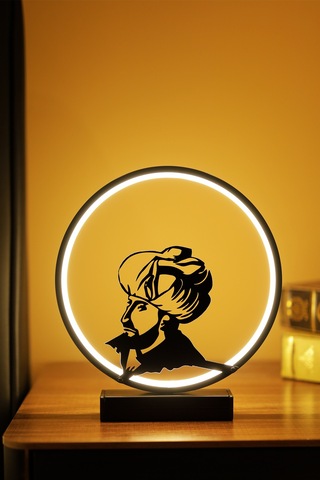 Fatih Sultan Mehmet Silüetli Metal Led Masa Lambası Tarihi Figürlü Dekoratif Gece Lambası Fatıhsultanmehmet