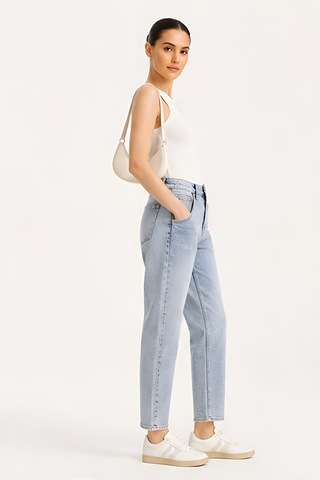 Lili Woman Kadın Yüksek Bel Straight Fit Baggy Jean Pantolon Ty.bgt01 Açık Mavi