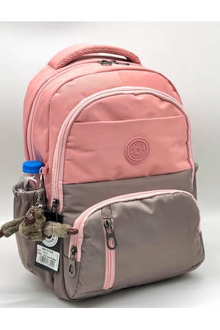 Suya Dayanıklı İlk Okul Çantası 3'lü Seti Unisex Çocuk İlkokul Çantası Ldc-8010 Pudra-vizon Krem