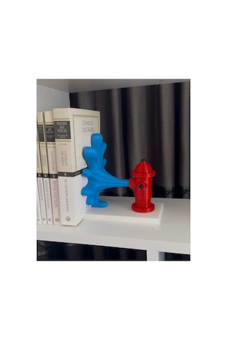 Yangın Musluğu Kitap Tutucu Kırmızı Mavi Çocuk Odası Raf Aksesuar