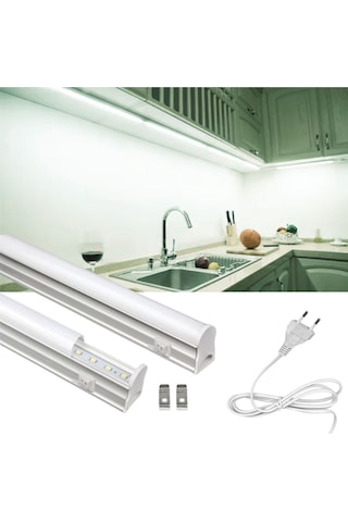 Sb-6527 30 Cm Beyaz Led Bant Armatür Floresan Aç Kapa Butonlu Ve Fişli