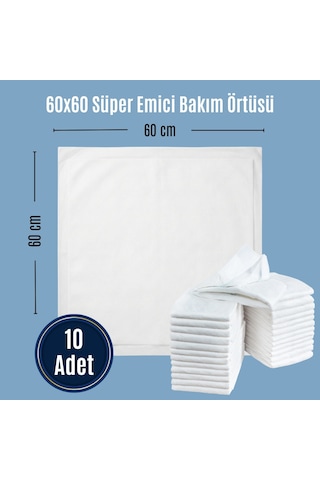 Paddlers Bebek Bakım Örtüsü 60x60 cm 10 Adet – Alt Açma Bezi, Emici Örtü