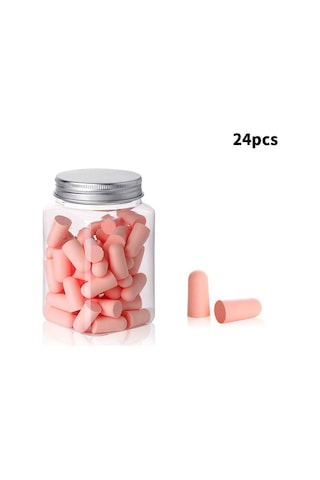 24/60 Adet Sessiz Rebound Uyku Kulak Tıkacı Ses Geçirmez Kulak Tıkacı Pembe