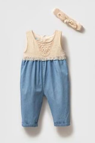 Miniğimin Cicileri Dantel Detaylı Rahat Kız Bebe Yumuşak Dokulu Tulum - Açık Mavi Açık Mavi-75620