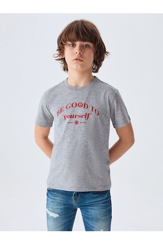 Ltb Ltb Logolu Bisiklet Yaka Gri T-shırt 03222284606481 203 03222284606481_203 Gri