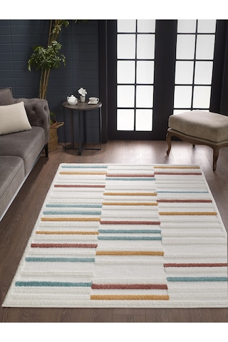 Mariesse Home Elit Bukleli Multi Renkler Yumuşak Peluş Post Shaggy Çocuk Odası Oturma Odası Salon Halısı 0913a Çok Renkli