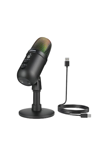 Profesyonel Kardioid Rgb Oyuncu Stüdyo Kablolu Podcast Mikrofonu