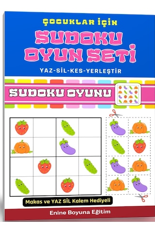 Çocuklar İçin Sudoku Oyun Seti Kes-yapıştır-yaz-sil