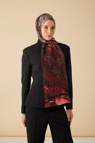 Maisa Nefes Krep İpek Şal 70 190 Cm - Bordo 5672