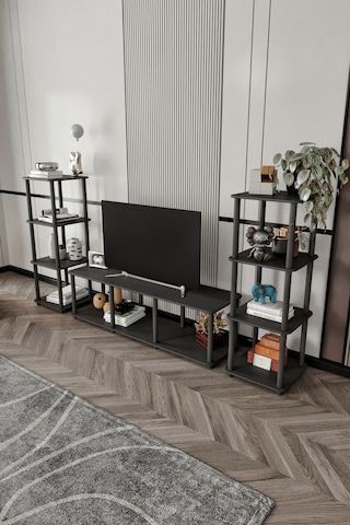 Masivo Tv Sehpa Kitaplık Siyah Siyah