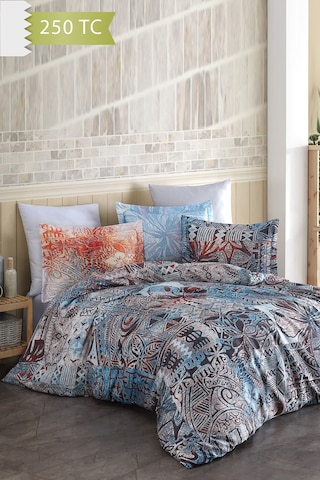 Varol 250 Tc Bambu Karışımlı Pamuk Saten Nevresim Takımı Tek Kişilik - Gramercy Çok Renkli
