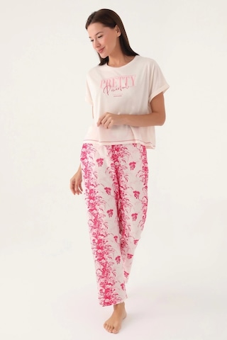Emilylux Pierre Cardin 8830-s Bayan Kısa Kol Pijama Takımı Vanilya