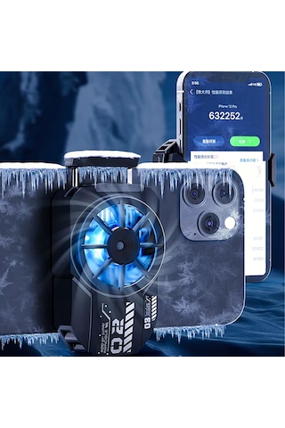 Gaming Cep Telefon Hava Soğutma Fanı Metal Radyatör Soğutucu Mavi