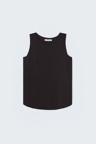 Sateen Dokulu Kolsuz Bluz - Kahve-137717