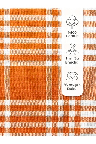 Tuable Pöti Kareli 7'li Kurulama Bezi, Beslenme Örtüsü, Servis Peçetesi, Mutfak Havlusu Renkli Set 45x70cm Renkli Genel