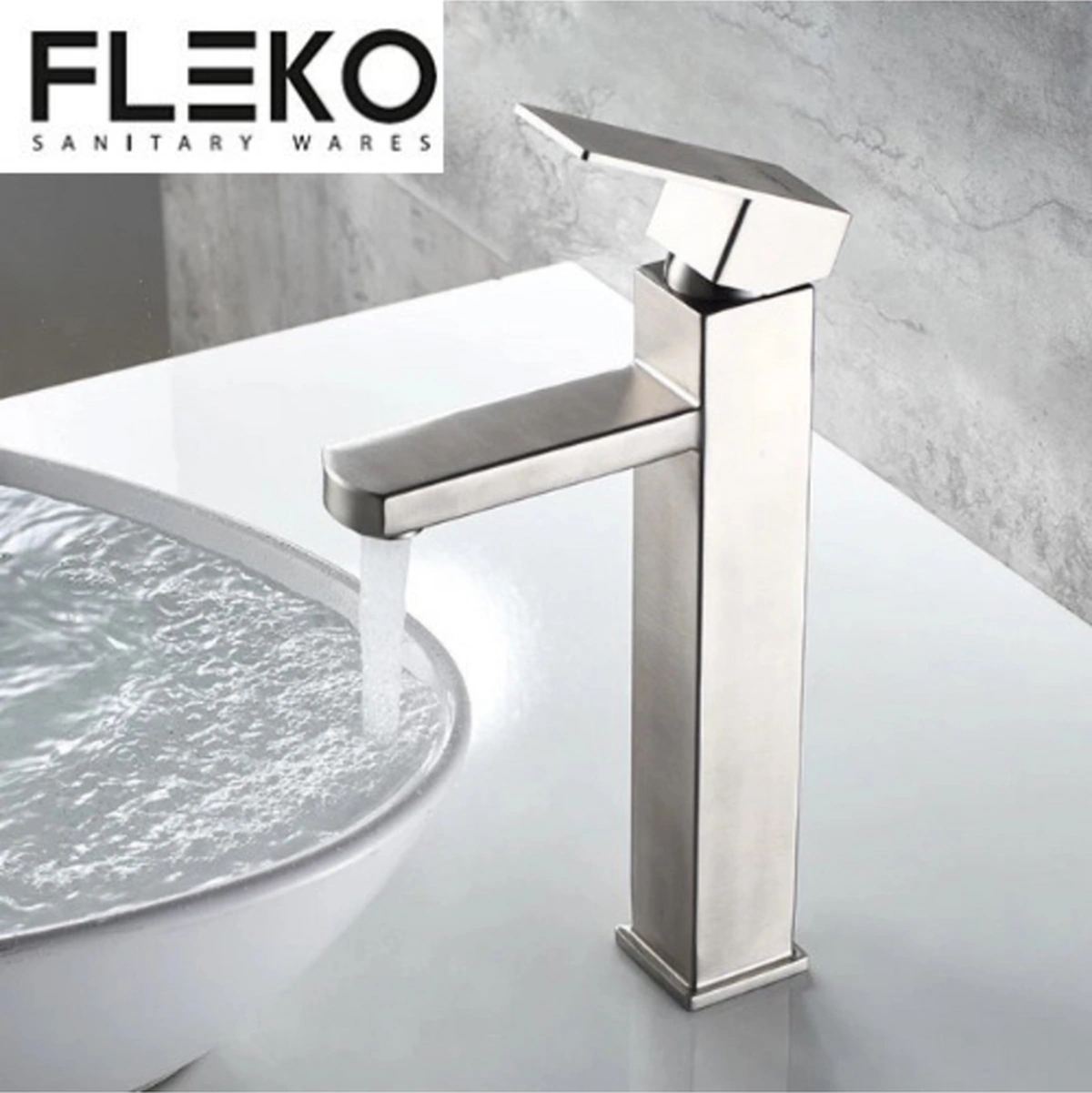 Fleko Inox Çanak Lavabo Bataryası Yüksek Paslanmaz Çelik Krom