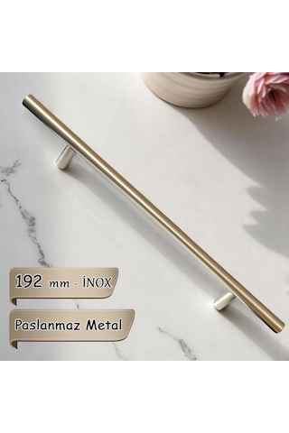 Boy Kulp İnox 192 Mm Kulp Mobilya Mutfak Dolabı Çekmece Dolap Kapak Kulpu Kulbu Metal Kulpları Bej