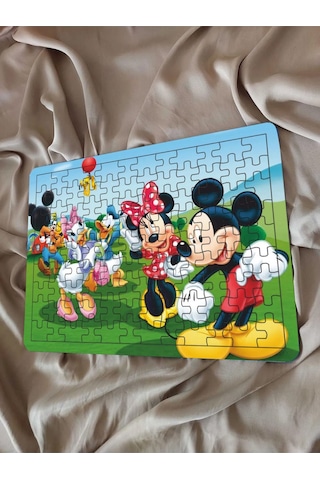 Çocuk Puzzle Ahşap Micky Mouse 108 Parça