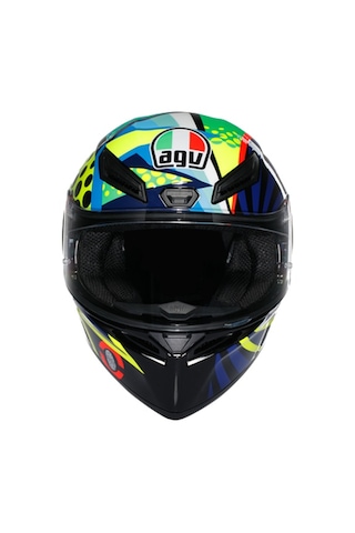Agv K1 S E2206 Rossı Wınter Test 2020 Configuration T0043 Motosiklet Kaskı Siyah Sarı Mavi