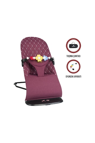 Mamma Smile Cotton Sallanır Üç Kademeli Ana Kucağı Oyuncak Aparatı Ve Seyahat Çantası Bordo