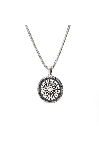 Nordic Solar Symbol 925 Ayar Gümüş Kolye, Minimalist Nordik Güneş Sembolü Kolye, Unisex Şık Tasarım Gümüş Kolye, Günlük Ve Özel Gün Hediyesi