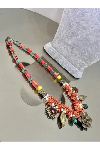 Karışık Taş Tasarım Kolye 204