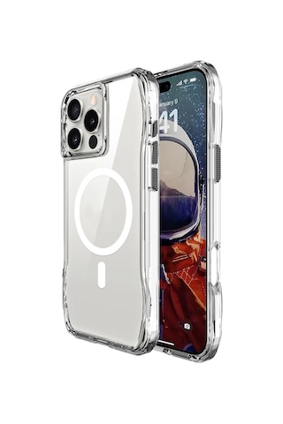Apple Uyumlu iPhone 16 Pro Kılıf Magsafe Şarj Özellikli Airbagli Şeffaf Redclick İncek Kapak